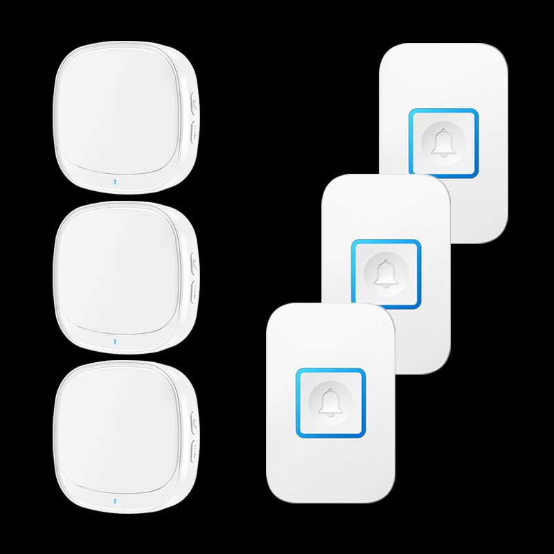 智能门铃无线防水三拖三穿墙超远距离遥控门玲呼叫器家用免安装