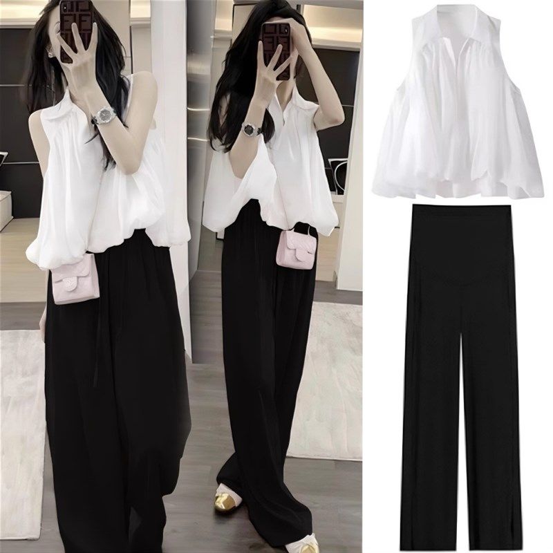 孕妇装夏季套装网红法式无袖衬衫上衣宽松慵懒风遮肚子显瘦两件套,孕妇装/孕产妇用品/营养,套装,淘宝优惠券,粉丝福利购,淘宝优惠卷