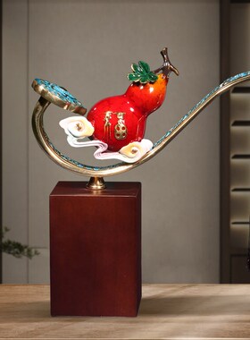 福气满满 全铜葫芦o如意摆件工艺品客厅摆饰高端礼物乔迁新居礼品
