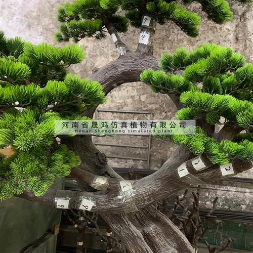 仿真迎客松罗汉松假松树景观装饰造型装饰新中式景观摆件美人松