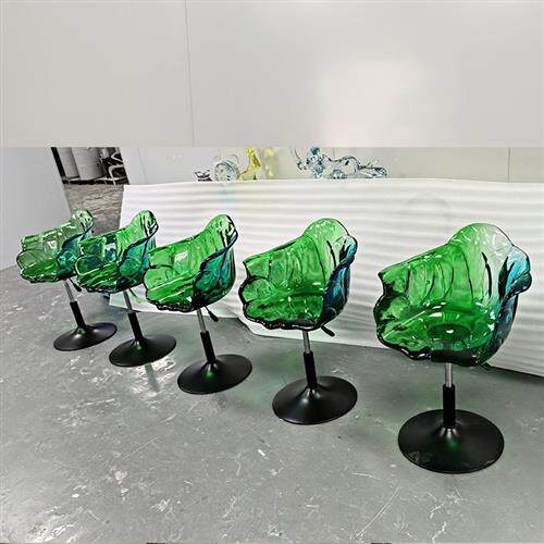 现代透明树脂吧台椅设计师创意高档花瓣椅子升降靠背轻奢家具餐椅