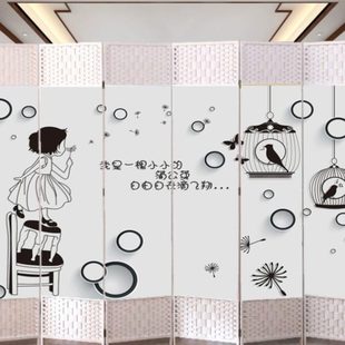 饰玄关遮挡墙档板 简易屏风隔断客厅卧室办公室床边折叠移动家用装