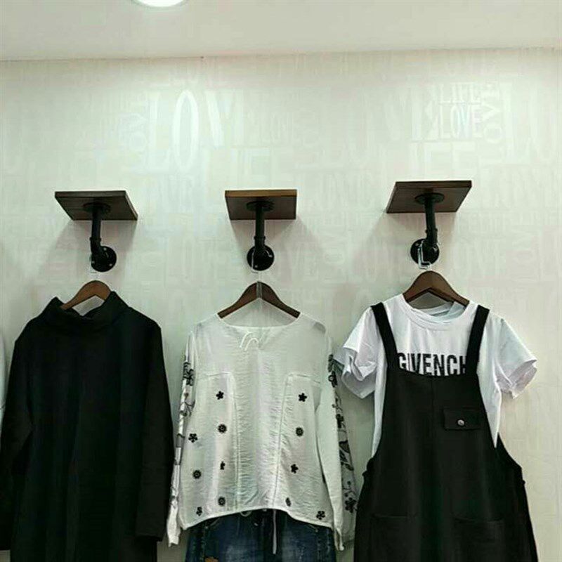 多功服装店点挂墙上铁艺挂钩儿童衣服壁挂式正挂单个钩子衣架复古