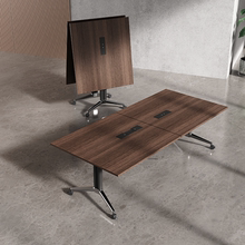 可移动折叠会议桌长条桌培训桌伸缩拼接办公桌子带轮子超大可移动