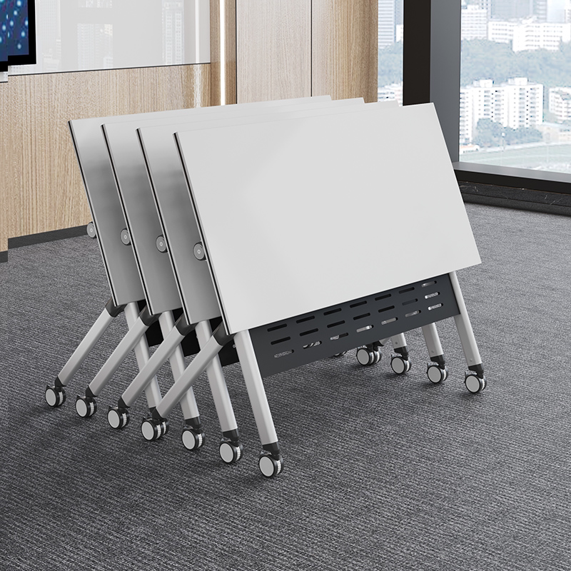 折叠会议桌长条桌可移动培训桌伸缩拼接办公桌椅带轮子超大可拆卸