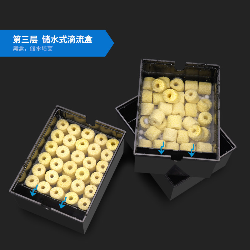 抽屉式滴流过滤器滴流盒过滤盒 储水式玩家宝贝鱼缸过滤槽上过滤