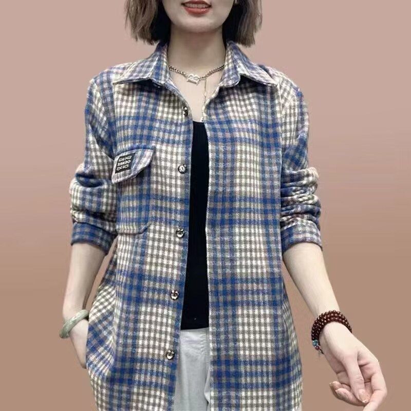 加厚磨毛衬衫女装秋冬格子宽松大码休闲长袖纯棉毛呢加厚衬衣外套,女装/女士精品,衬衫,淘宝优惠券,粉丝福利购,淘宝优惠卷