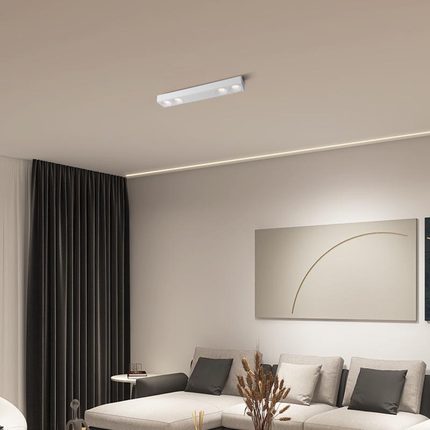 led明装射灯防眩智能吸顶式长条形斗胆灯家用无主灯格栅超薄筒灯