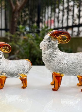 可爱琉璃羊家居客厅桌面摆件 茶几茶宠生肖羊摆饰三阳开泰装饰品