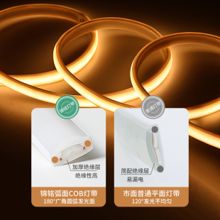 led灯带220v户外超亮cob白光客厅家用吊顶自粘软灯条室外防水线灯