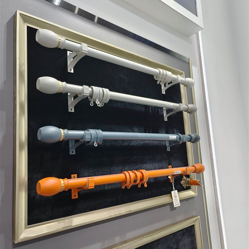 天津红星美凯龙实体店提供窗帘轻奢罗马杆轨道静音全铝材材质