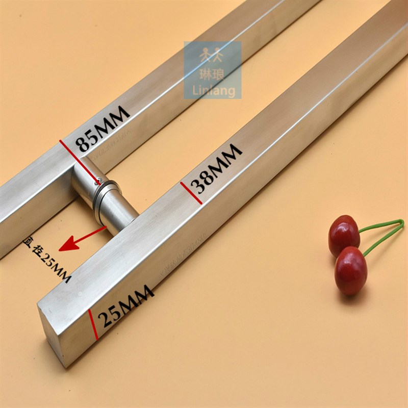 玻璃大门拉手 防盗门木门推拉有框门拉手 不锈钢拉丝304方管把手