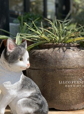 花园摆件卡通动物可爱小猫户外园林景观雕塑别墅庭院幼儿园装饰品