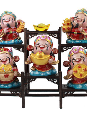 博古架摆件福禄寿喜财公仔财神客厅摆设招财家居酒柜电视柜装饰品