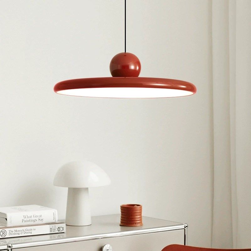 中古复古绿色飞碟灯餐厅极简约侘寂风卧室奶油风饭桌长线智能吊灯,家装灯饰光源,餐厅吊灯,淘宝优惠券,粉丝福利购,淘宝优惠卷