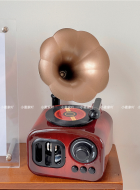 留声机音乐盒北欧复古乐器模型八音盒摆设家居桌面装饰摆件礼物