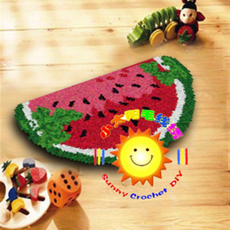 cc段段绣/毛线绣/地毯绣/绒绣/钩针绣/ 手工坐垫 西瓜(2件包邮