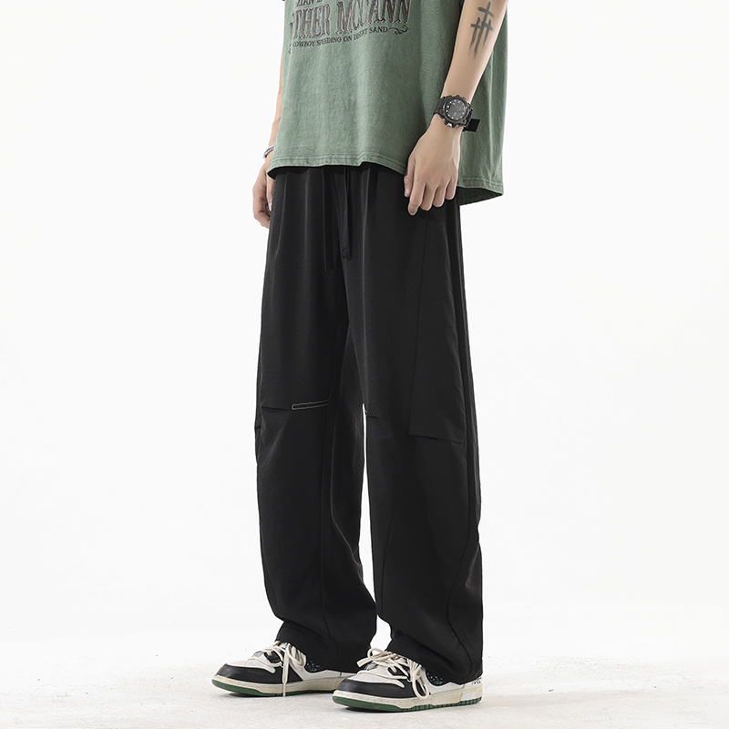 MMLG MCQ冰丝弯刀裤男秋季美式潮牌运动裤子速干薄款垂感工装长裤