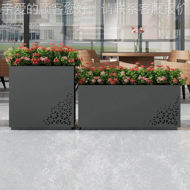 外移艺动金属户铁不钢花箱花架组合隔断锈长方形花坛花287槽道路