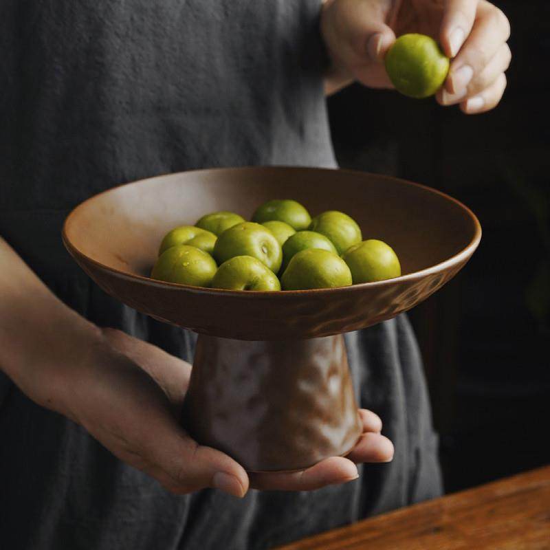 景德镇手捏高脚果盘中式茶点盘粗陶复古水果点心盘酒店民宿冷菜盘,3C数码配件,USB多功能数码宝,淘宝优惠券,粉丝福利购,淘宝优惠卷