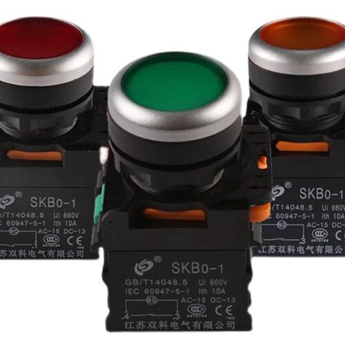 江苏双科  自锁 自复位 带灯按钮 SKB0-1 24V 220V 颜色触点可选