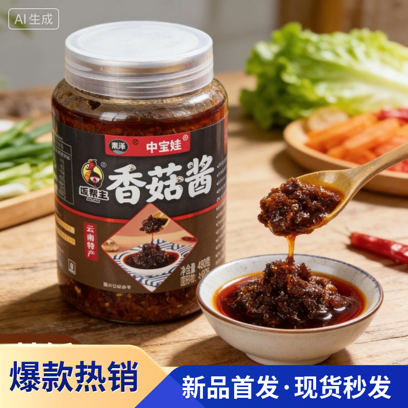 【大瓶超值】香菇酱暴下饭菜招牌夹馍拌饭拌面酱蘑菇菌菇酱