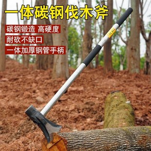 开山劈柴伐木斧头m大号轨道钢手工锻打斧家用砍柴砍树全钢斧子