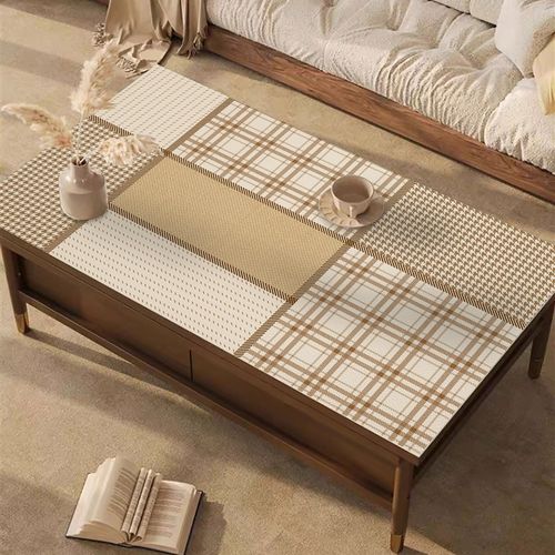 斯堪的纳维亚风格客厅咖啡桌防尘保护垫免洗防水和抗污矩形餐桌垫