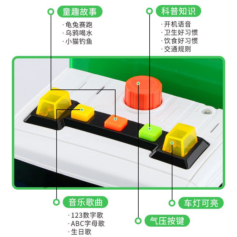 打气环卫车儿童大号翻斗垃圾桶分类车2岁宝宝音乐故事汽车