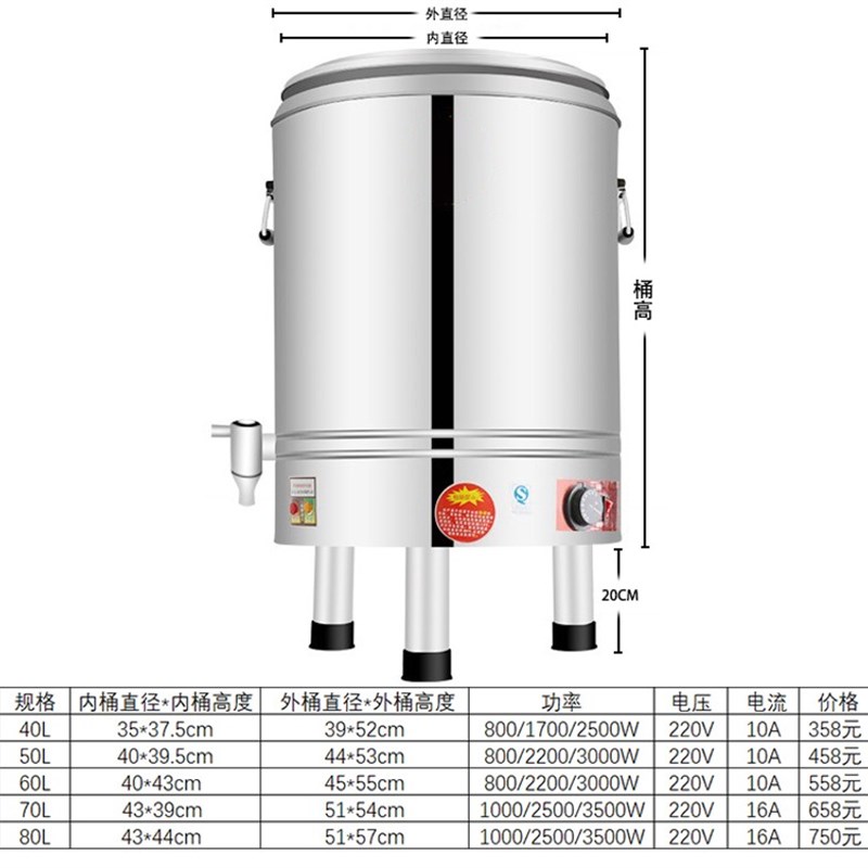 煮面锅商用煮面炉电热双层保温煮面桶平底汤面炉煮熬粥熬汤汤粉炉