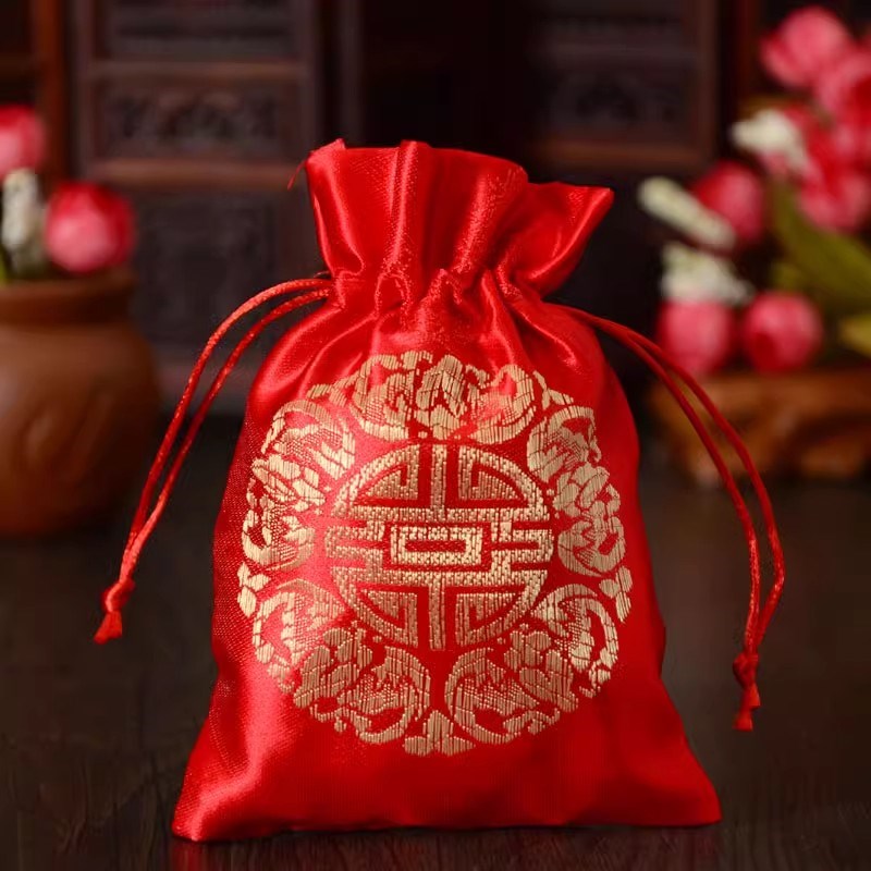 婚庆用品婚礼喜糖袋丝绒布袋糖袋子结婚糖果盒包装袋红色喜袋
