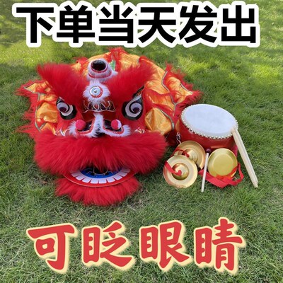 小孩子舞狮头儿童羊毛舞狮子学生醒狮舞台表演道具全南厂家