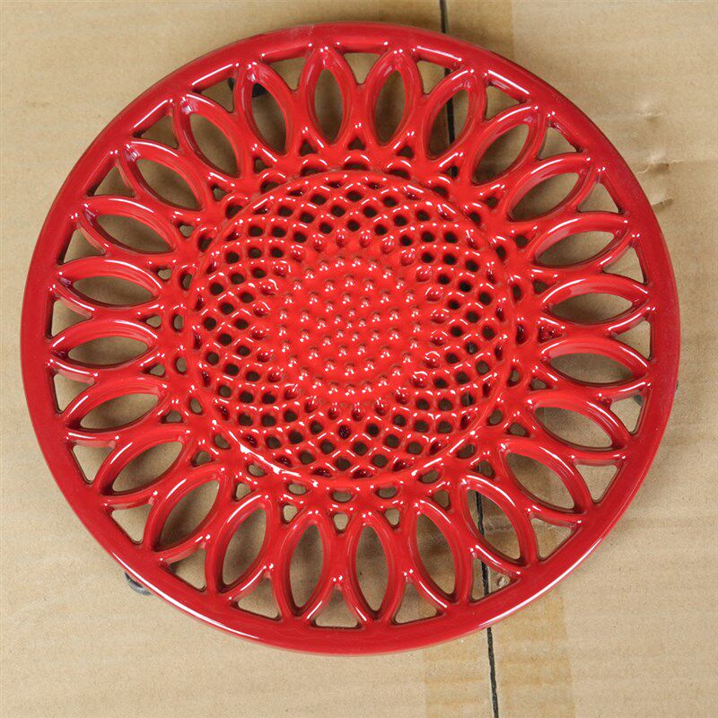 德瀚 圆形太阳彩色珐琅垫 铸铁珐琅 隔热防烫餐垫