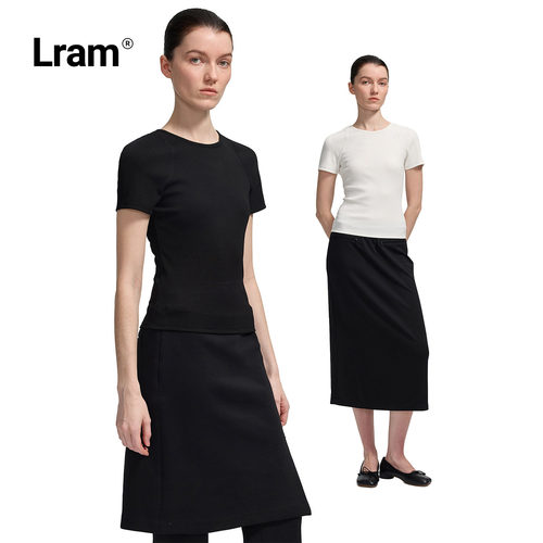 LRAM 背心式分割剪裁设计立体肩线显瘦短袖T恤LM2530504