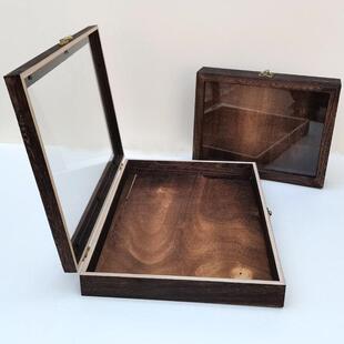 实木标本盒昆虫植物化石针插大号标本收纳盒展示框教学器材展示