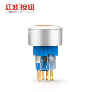 HBAN红波22mm按钮开关HBS1yAWY圆形带灯自复自锁220伏12 24V电压