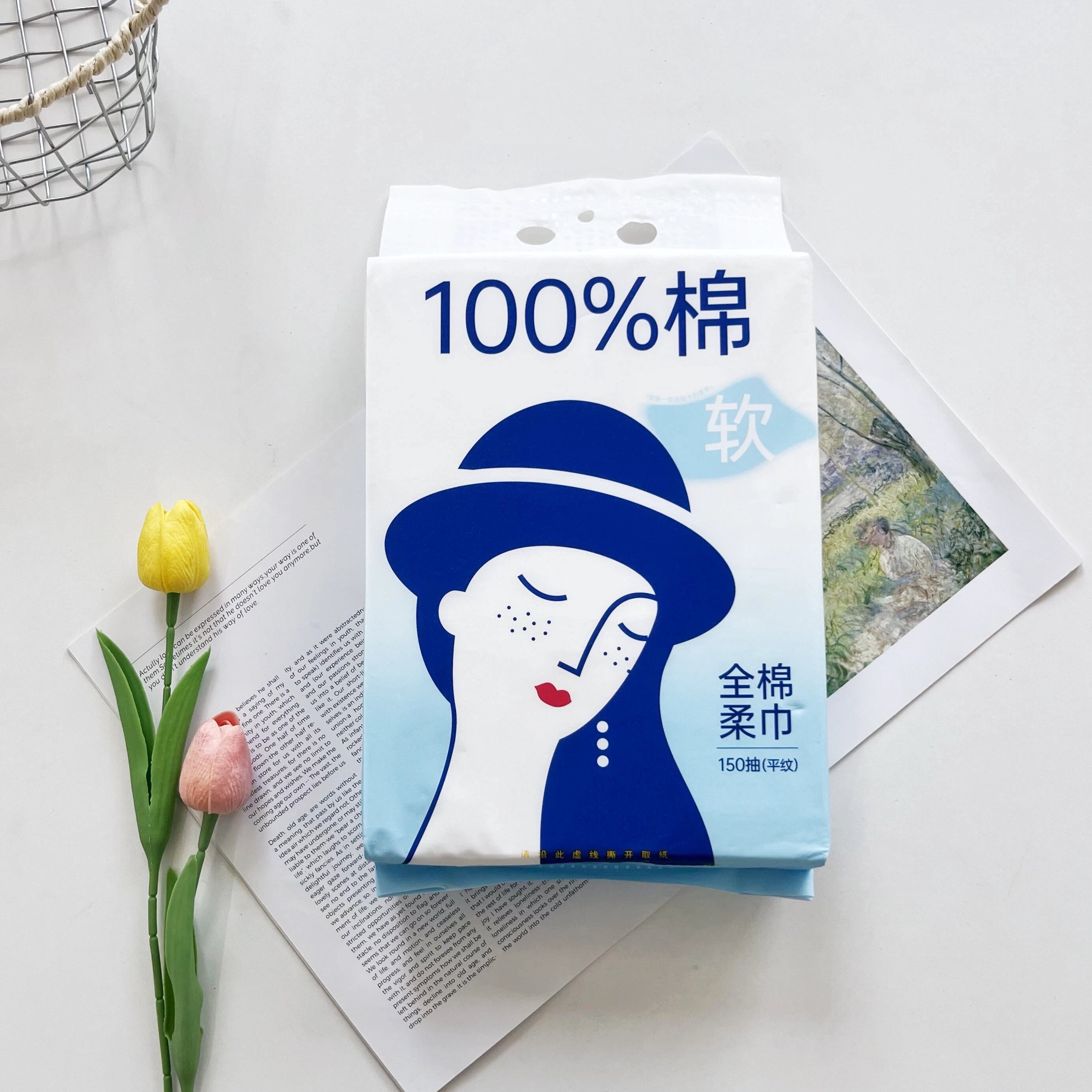 苏软软加厚加大洗脸巾一次性全棉擦脸洁面洗面巾壁挂式面巾纸平纹