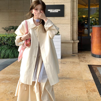 韩系高级感英伦风中长款百搭风衣