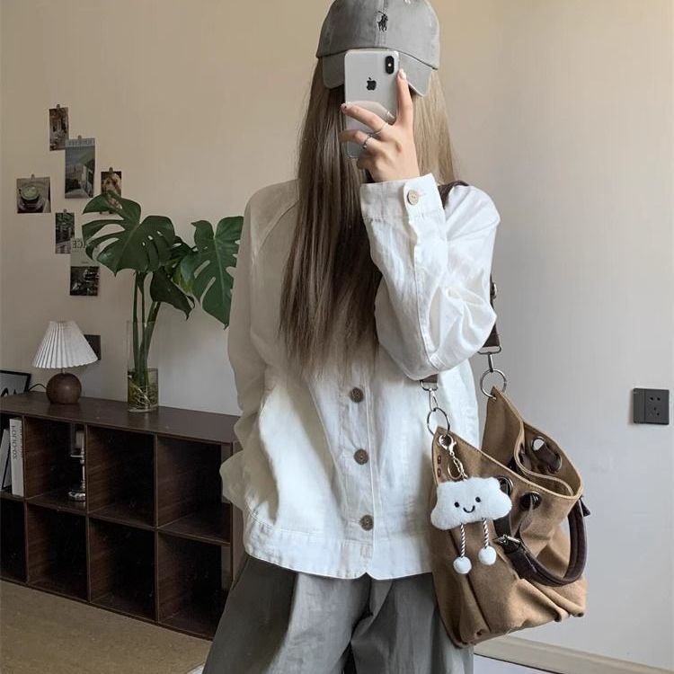 超好看全开襟百搭衬衫女