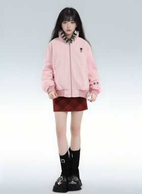 可爱耳朵豹纹连帽卫衣女