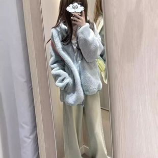 欢简韵宽松百搭外套女2025秋冬新款时尚无帽甜美休闲立领潮牌上衣