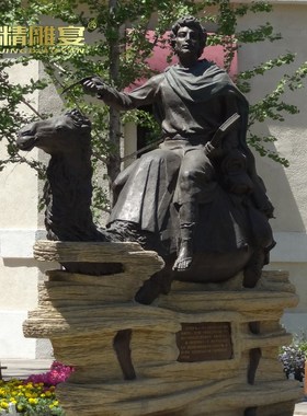 户外景观杰克逊人物雕塑城市广场玻璃钢仿铜名人雕像制作大型铜雕