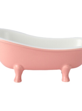 陶瓷迷你浴缸摆件创意宠物浴室餐厅用品粉色模型摆设小浴缸摆件