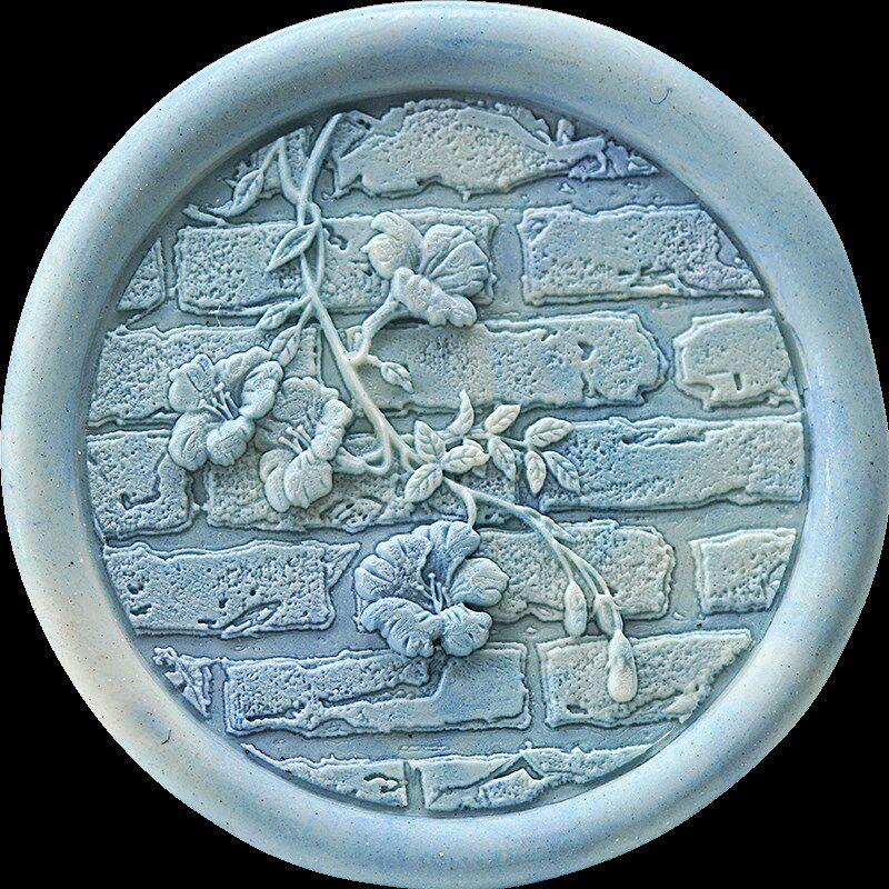 墨下【凌霄花】花草激光浮雕火漆印章章头 蜡粒手柄套装礼盒封口