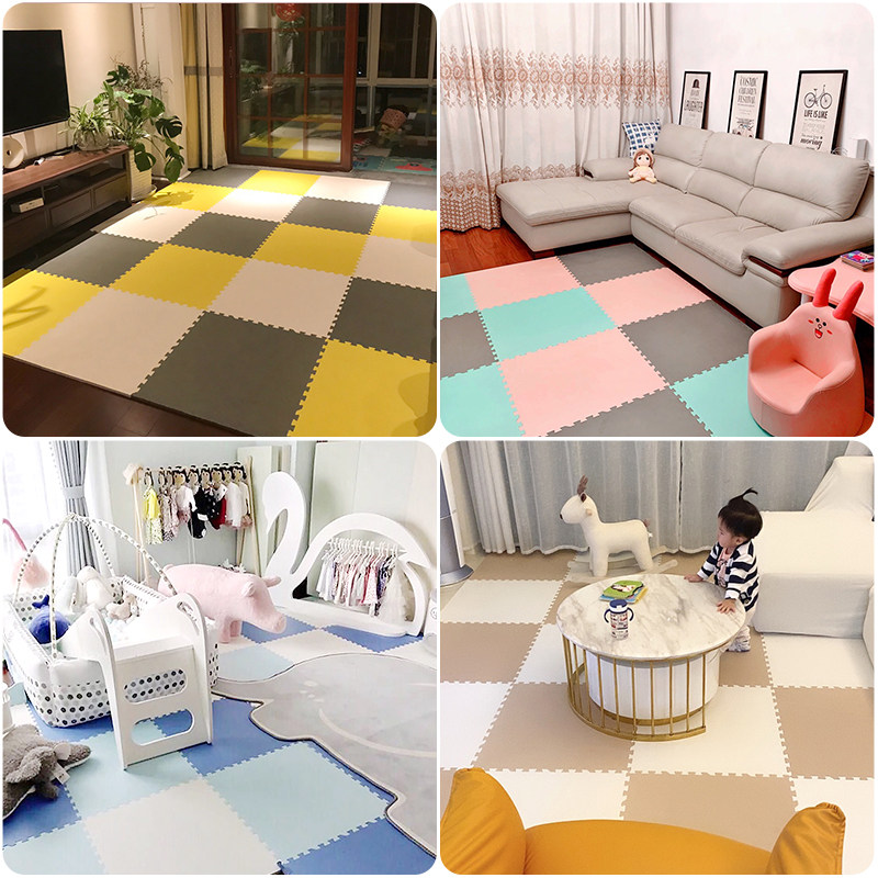 乐拓加厚环保泡沫拼接地垫室内家用卧室拼图防潮地板垫儿童爬行垫