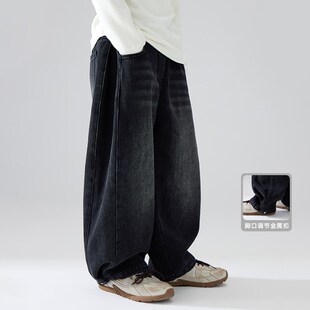 儿童冬季加绒牛仔裤女童男童裤子一体绒加厚保暖直筒裤休闲裤宽松