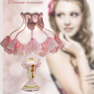 欧式床头灯公主房女孩公主粉色调光温馨浪漫蕾丝轻奢卧室台灯