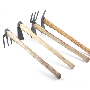 花锄草锄钉耙子木柄两用小锄头园林农具农用园艺工具种菜包邮