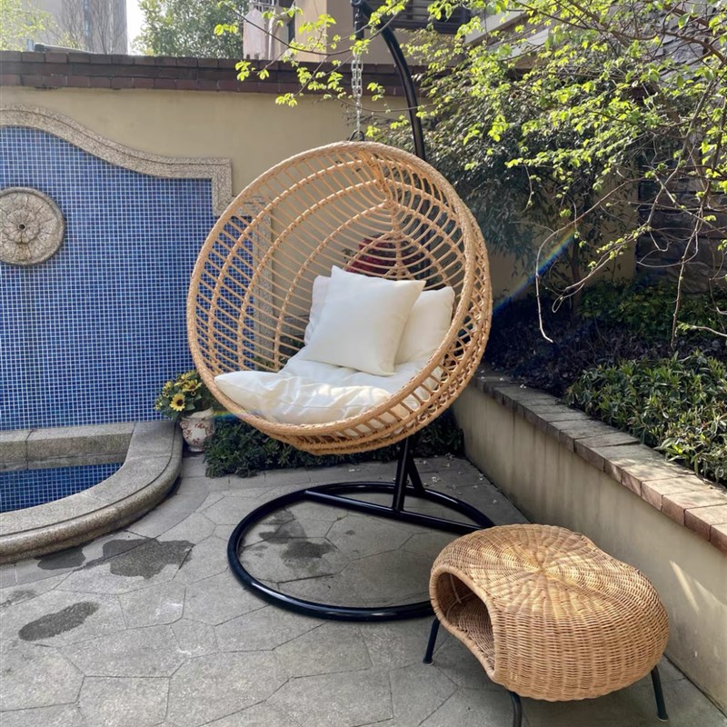 吊篮椅子室内秋千家用阳台卧室吊床户外彷藤椅圆形鸟巢摇篮椅吊椅