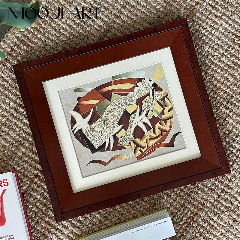 畅想之旅】木吉中古风客厅装饰画高级I感玄关柜法式复古艺术壁画图片